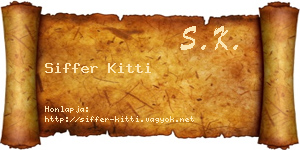 Siffer Kitti névjegykártya